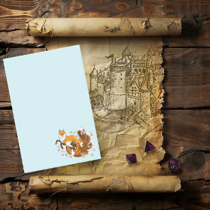 Post-it® Renard Kitsune Fantaisiste Fleurs de Cerisier Bleu