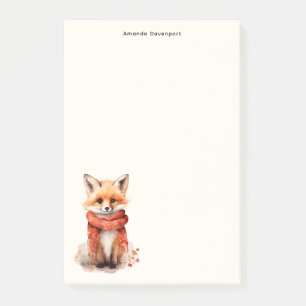 Post-it® Renard mignon en écharpe rouge