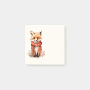 Post-it® Renard mignon en écharpe rouge