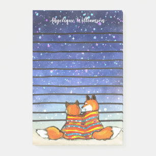 Post-it® Renard romantique Renards Renards Starry Night Per