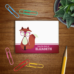 Post-it® Renard Rouge de Dessin Animé Douce Personnalisé
