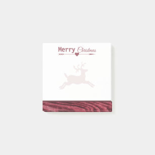 Post-it® Renne rustique 3x3 de Marsala de Joyeux Noël