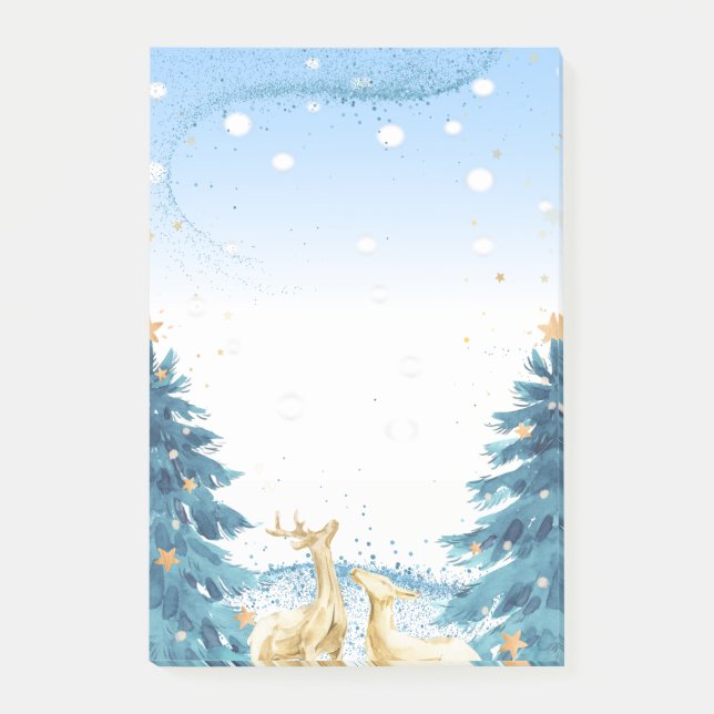 Post-it® Rennes en or,Sapins bleus (Devant)