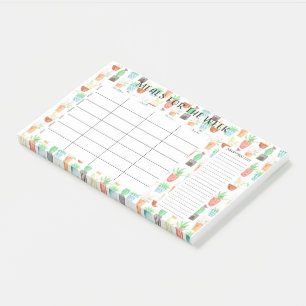 Post-it® Repas pour le post-it d'aquarelle de semaine