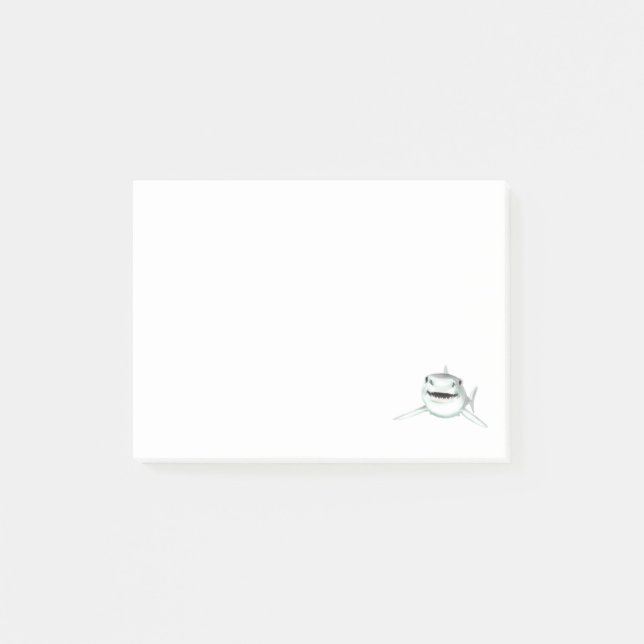 Post-it® requin aquarelle souriant gris vert océan animal  (Devant)