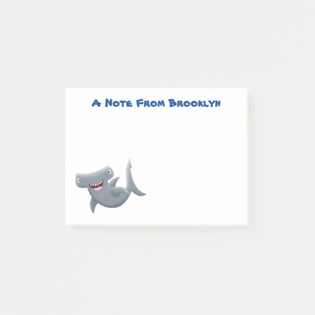 Post-it® Requin marteau mignon dessin animé drôle (Devant)