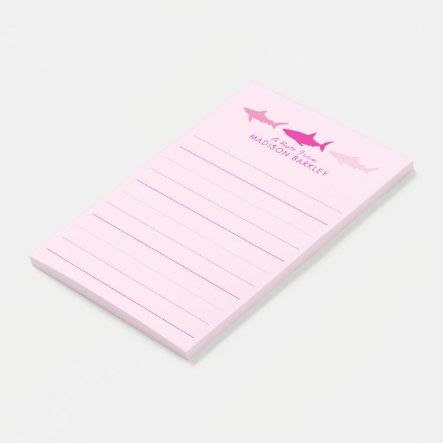 Post-it® Requins roses mignons Enfants (Incliné)