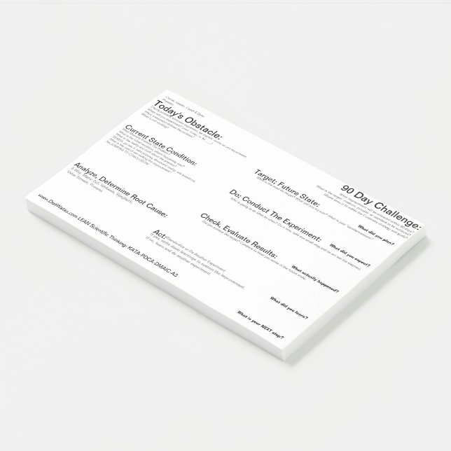 Post-it® Résolution de problème Sticky Note, LEAN A3, PDCA, (Incliné)