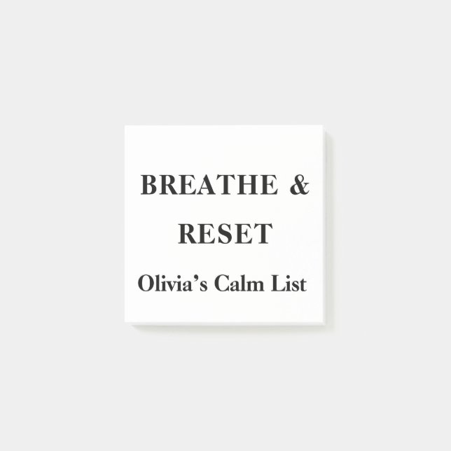 Post-it® Respire Réinitialiser Calm Rappel personnalisé Pos (Devant)
