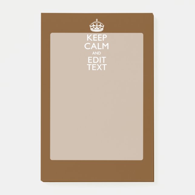 Post-it® Restez calme et votre texte Brown (Devant)