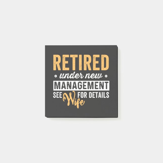 Post-it® retired under new management see wife for details. (Devant)