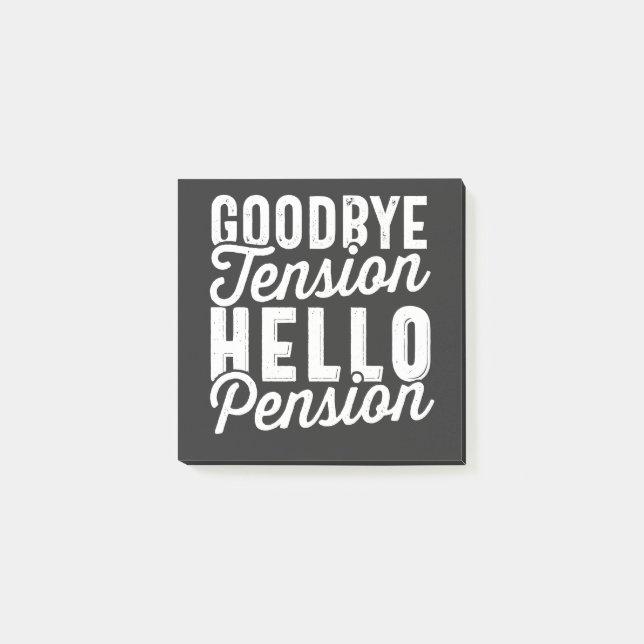 Post-it® Retirement Venin, Goodbye Tension Hello Pension (Devant)