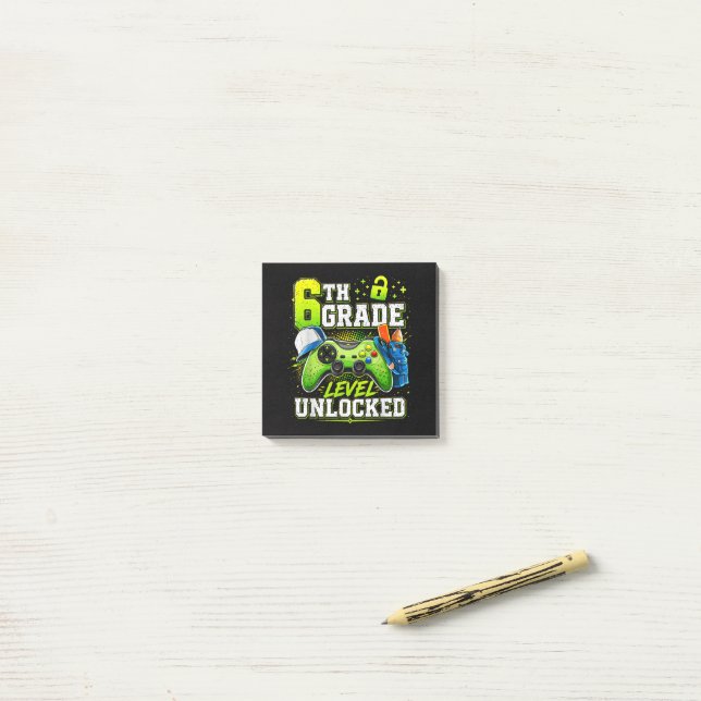 Post-it® Retour à l'école 6e niveau sixième débloqué  (Sur un bureau)