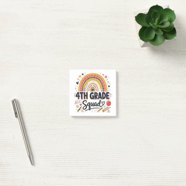 Post-it® Retour à l'école Arc-en-ciel 4e Quatrième année Éq (Bureau)