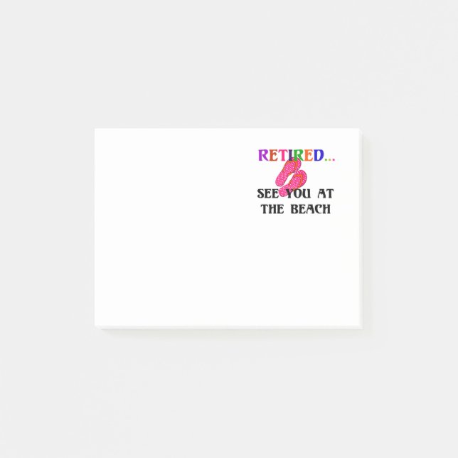 Post-it® Retraité - A la plage, tongs roses (Devant)