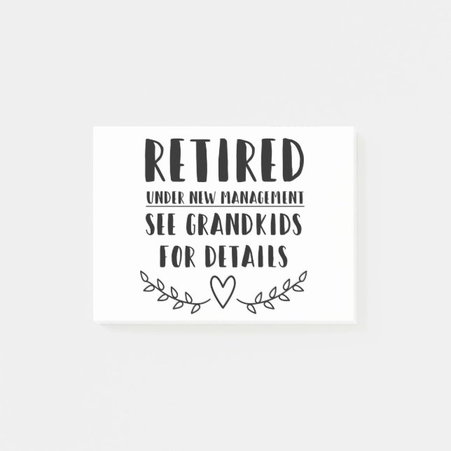 Post-it® Retraité Sous Nouvelle Gestion (Devant)