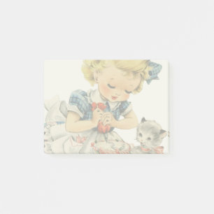 Post-it® Rétro Anniversaire Fille Cake Cat Enfants Artwork
