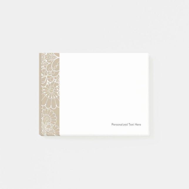 Post-it® Rétro arrière - plan avec l'ornement de dentelle (Devant)