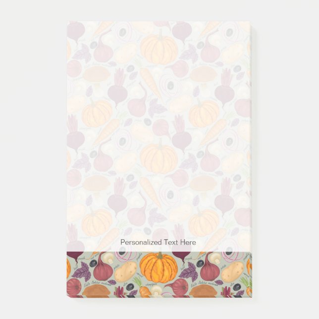 Post-it® Rétro arrière - plan des légumes frais (Devant)