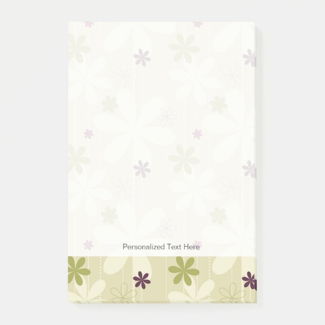 Post-it® Rétro arrière - plan floral (Devant)