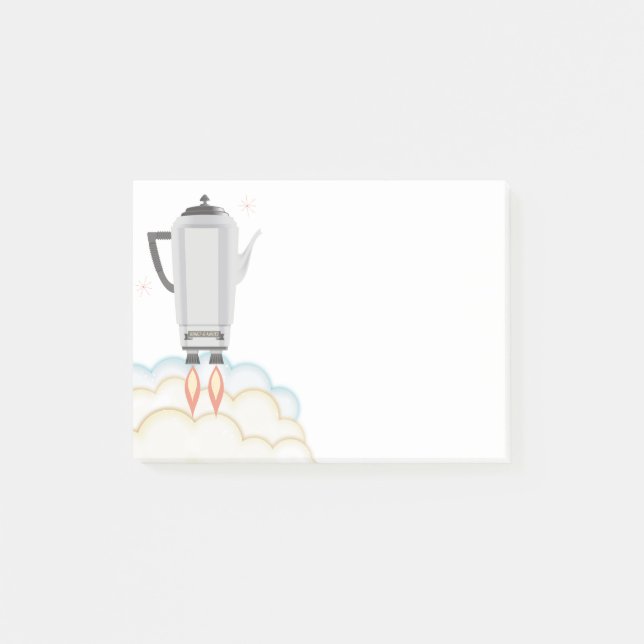 Post-it® Rétro bateau de fusée de percolateur de pot de (Devant)