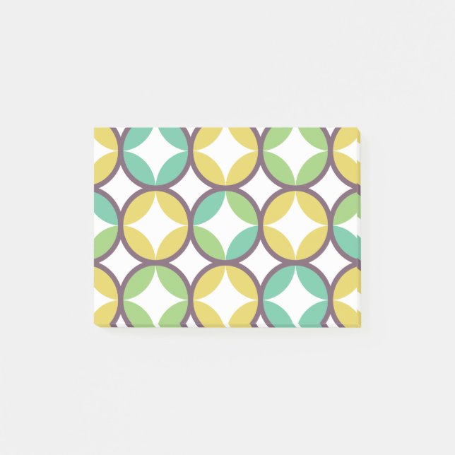 Post-it® Retro Diamond dans Circle Pattern Blue Green Gold (Devant)