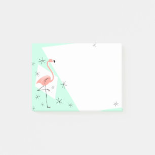 Post-it® Rétro note verte de Flamant rose