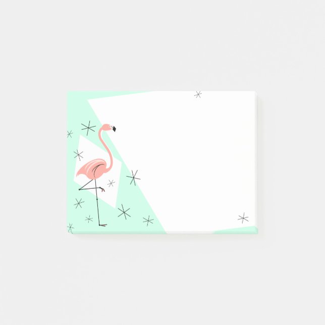 Post-it® Rétro note verte de Flamant rose (Devant)