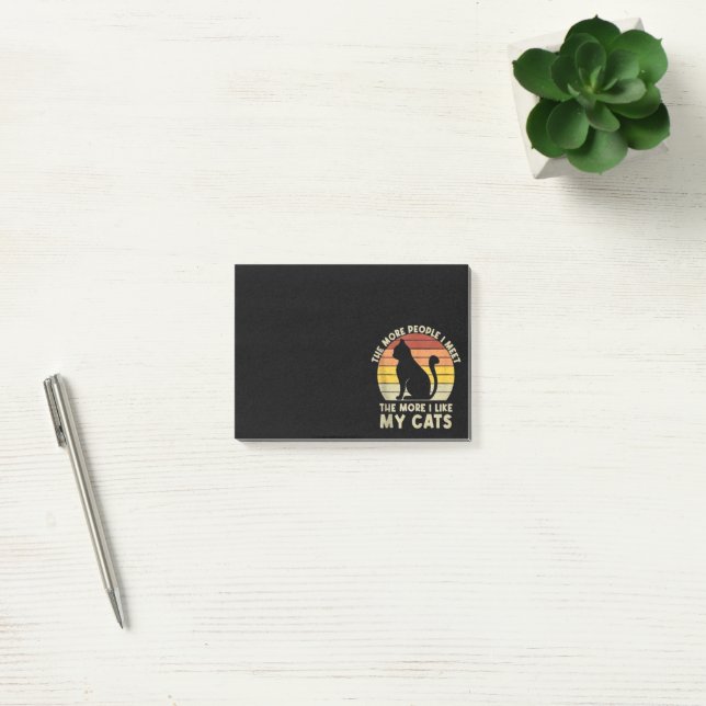 Post-it® Rétro Plus je rencontre de gens, plus j'aime mon c (Bureau)