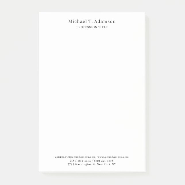 Post-it® Retro Style Elegant Plain Simple White (Devant)