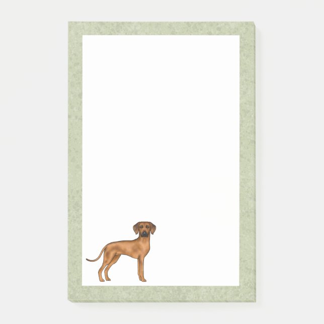 Post-it® Rhodesian Ridgeback mignon Chien Lion Africain Ver (Devant)