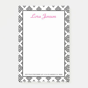 Post-it® Rhomboid noir sur Arrière - plan blanc