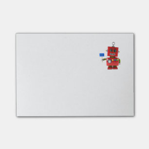 Post-it® Robot rouge de jouet avec bonjour le signe