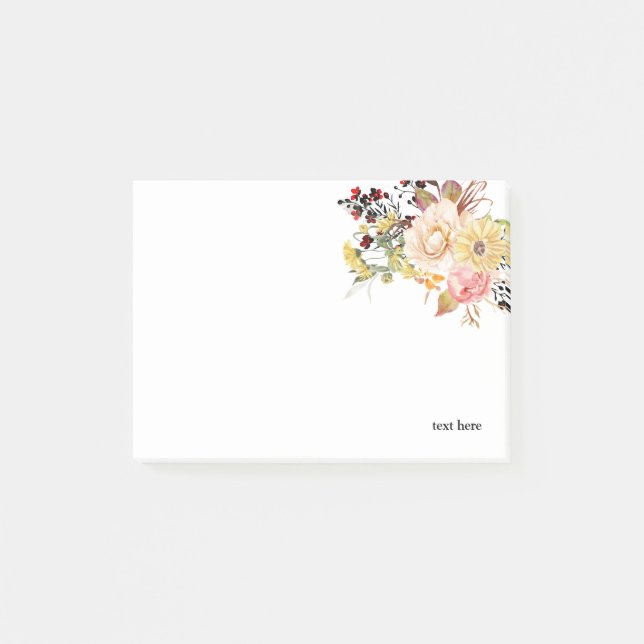Post-it® Romantique, Aquarelle, Fleur fleurie de printemps (Devant)