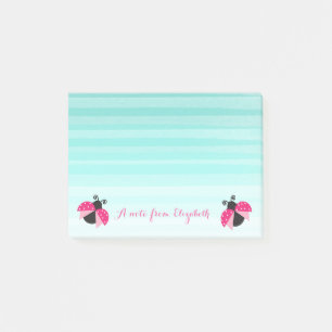 Post-it® Romantique Mignon Adorable Élégant, Rayé, Coccinel