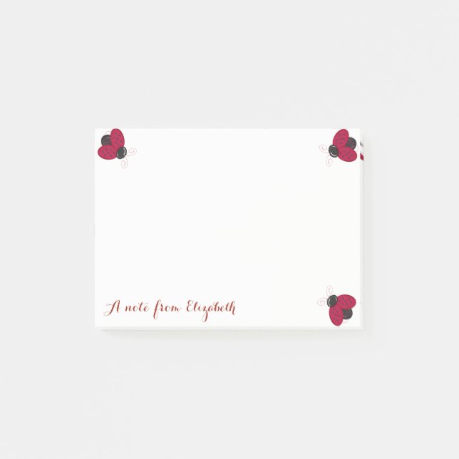 Post-it® Romantique Mignon Charmant Élégant ,Coccinelles (Devant)