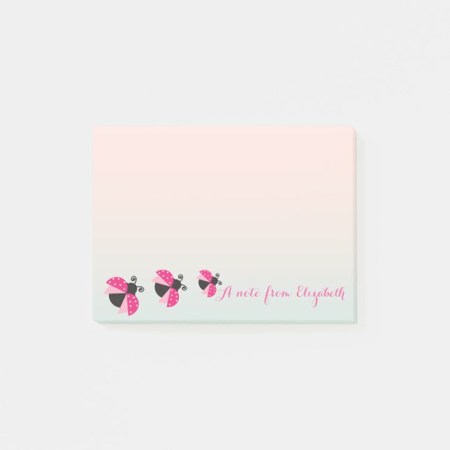 Post-it® Romantique Mignon Charmant Élégant ,Coccinelles (Devant)