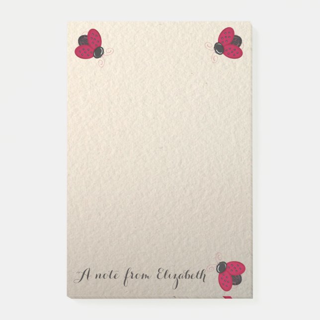 Post-it® Romantique Mignon Charmant Élégant ,Coccinelles (Devant)