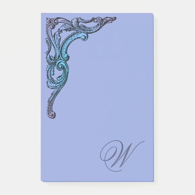 Post-it® Romantique Pastel Steampunk Goth Monogrammé (Devant)