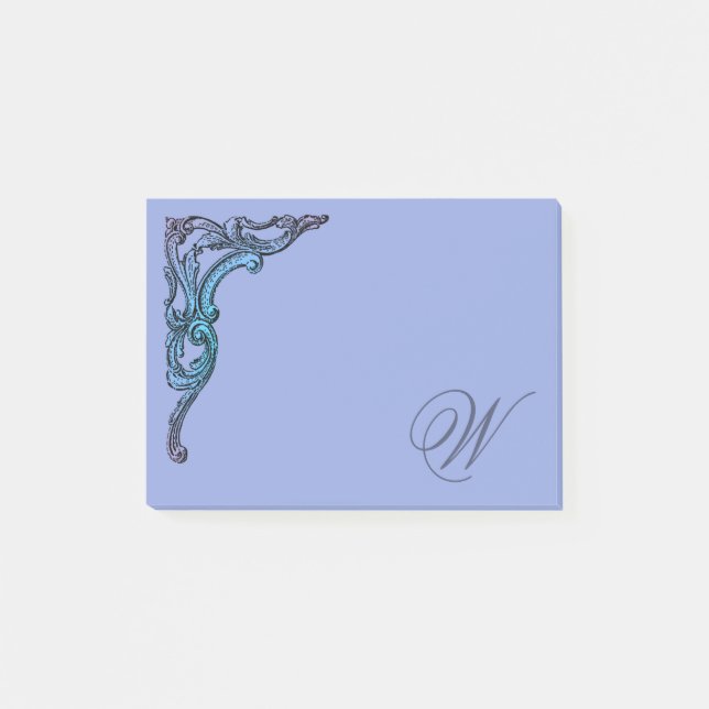Post-it® Romantique Pastel Steampunk Goth Monogrammé (Devant)