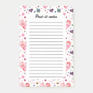 Post-it® Romantique Vintage Printemps Blush rose Fleurs de 