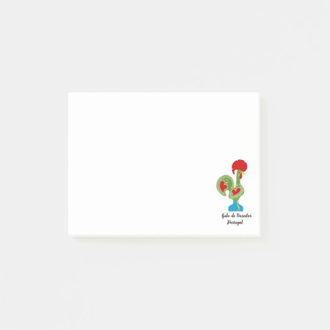 Post-it® Rooster portugais de la chance en vert (Devant)