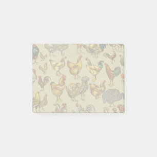 Post-it® Rooster Poulet de la ferme Pays Animal