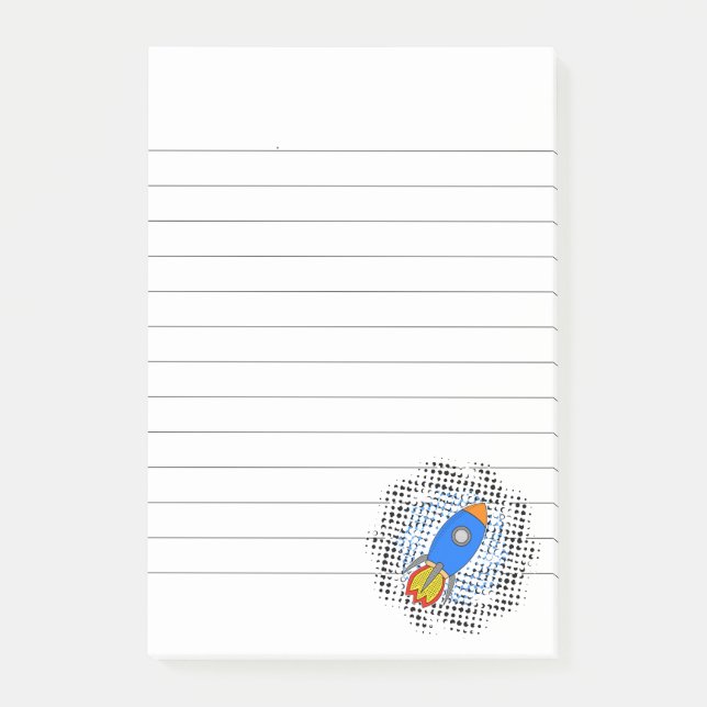 Post-it® Roquette De Dessin Avec Halftones Galaxy Linked (Devant)