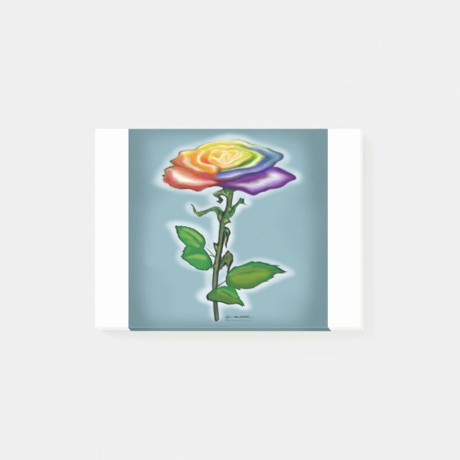 Post-it® Rose arc-en-ciel unique (Devant)