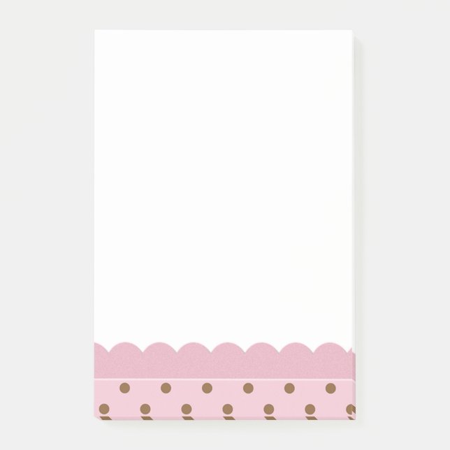 Post-it® Rose avec Pois Brown (Devant)