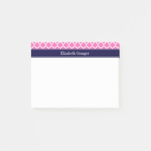Post-it® Rose Chaud2 Blanc Marocain #5 Bleu Marine Monogram
