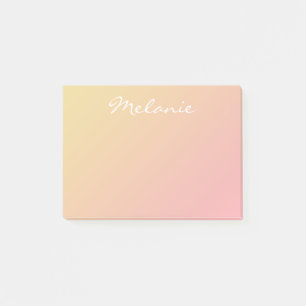 Post-it® Rose Corail Doré Ombré Moderne Script