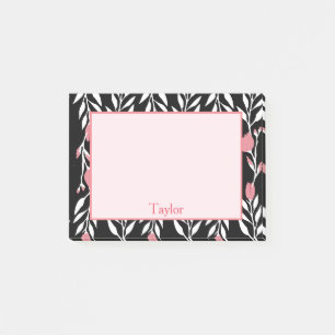 Post-it® Rose et noir Joli floral
