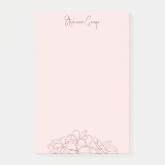 Post-it® rose féminin simple floral minimal botanique
